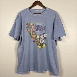 Disney California Adventure Food & Wine Festival 2025 Mickey TShirt Mens XL Blue